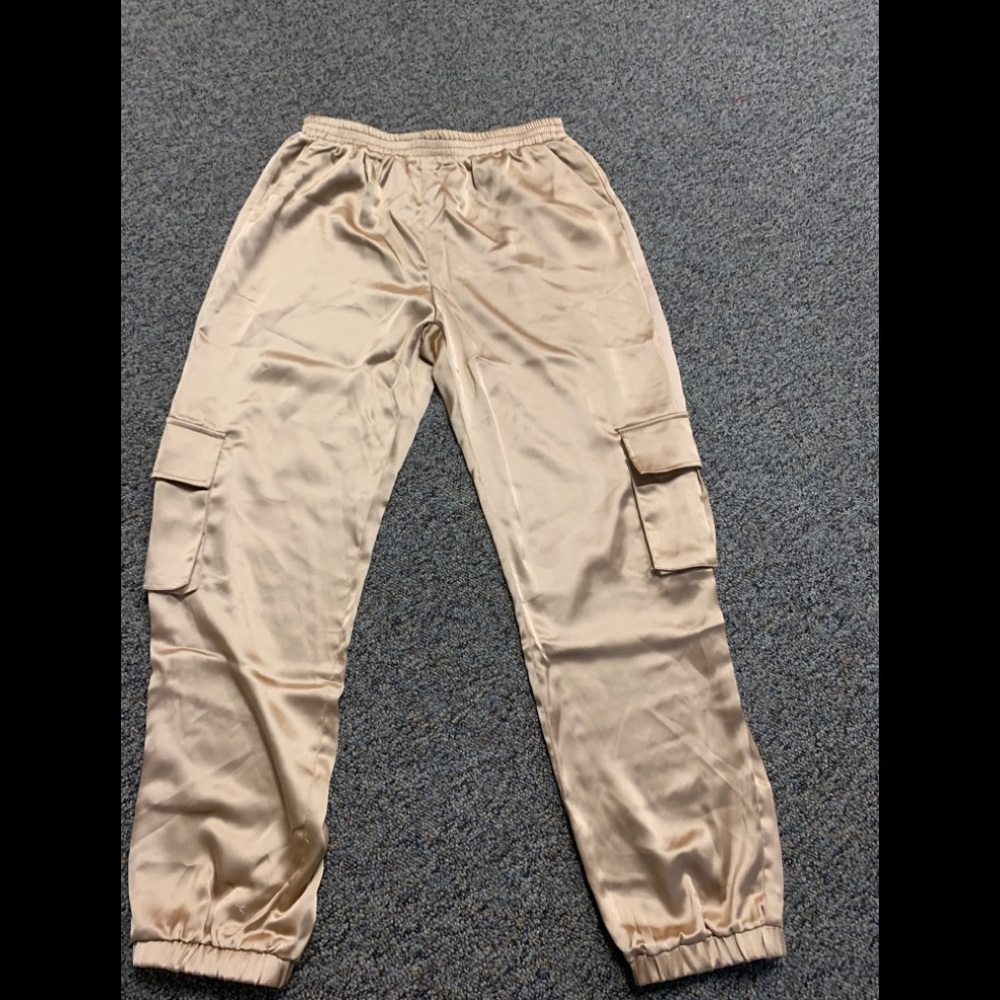 Metallic gold joggers